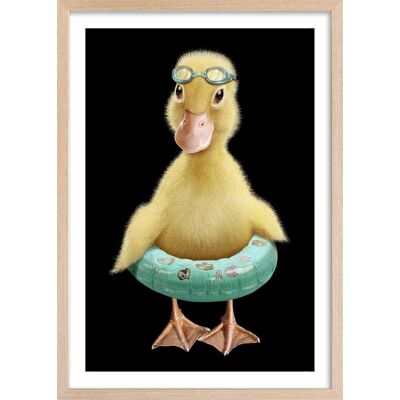 Hexoa Affiche enfant bouée canard avec cadre bois 40x60 cm Bleu 40x60x2cm - Publicité Hexoa Affiche enfant bouée canard avec cadre bois 40x60 cm Bleu 40x60x2cm - Publicité