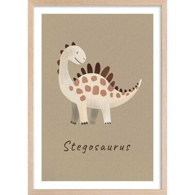 Hexoa Affiche enfant stegosaurus avec cadre bois 40x60 cm Marron 40x60x2cm - Publicité Hexoa Affiche enfant stegosaurus avec cadre bois 40x60 cm Marron 40x60x2cm - Publicité