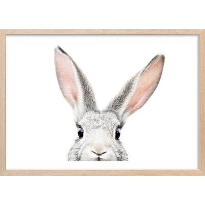 Hexoa Affiche enfant lapin avec cadre bois 60x40 cm Rose 60x40x2cm - Publicité Hexoa Affiche enfant lapin avec cadre bois 60x40 cm Rose 60x40x2cm - Publicité