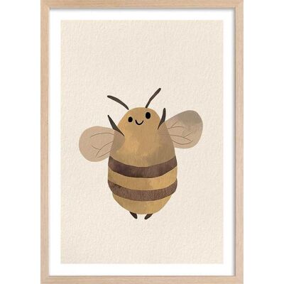 Hexoa Affiche enfant l'abeille avec cadre bois 40x60 cm Jaune 40x60x2cm - Publicité Hexoa Affiche enfant l'abeille avec cadre bois 40x60 cm Jaune 40x60x2cm - Publicité