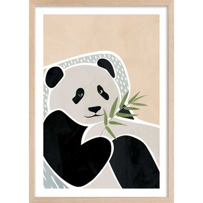 Hexoa Affiche enfant panda avec cadre bois 40x60 cm Vert 40x60x2cm - Publicité Hexoa Affiche enfant panda avec cadre bois 40x60 cm Vert 40x60x2cm - Publicité