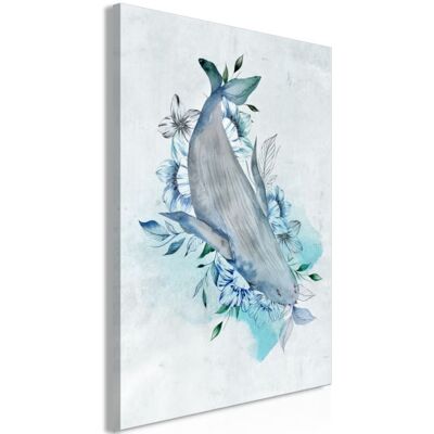 Tableau enfant baleine et fleurs - 40 x 60 cm - artgeist Bleu 40x60x3cm - Publicité Tableau enfant baleine et fleurs - 40 x 60 cm - artgeist Bleu 40x60x3cm - Publicité