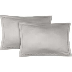 Febronie Taie d'oreiller (x2) satin de coton 50x70 gris moyen Gris 70x1x50cm