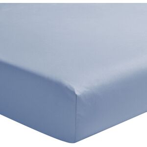 Essix Drap housse en percale de coton bleu 160x200 Bleu 160x160x200cm