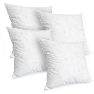 Bellecour Lot de 4 oreillers 60x60 Duvet & Plumes Mi-ferme Blanc 60x18x60cm