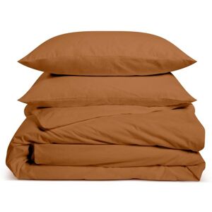 Bleu Câlin Parure de lit unie en percale de coton terracotta 140x200cm Orange 200x0x140cm