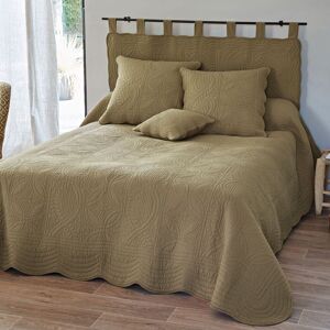 Becquet Boutis 230x250 beige ficelle en coton Beige 250x1x230cm