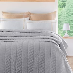 Sensei Maison Couvre-lit en percale de coton surpiqué Gris Perle 230x250 cm Gris 1x1x1cm - Publicité Sensei Maison Couvre-lit en percale de coton surpiqué Gris Perle 230x250 cm Gris 1x1x1cm - Publicité