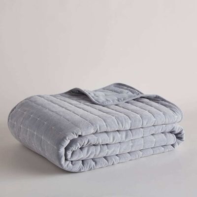 Maisons du Monde Couvre-lit boutis bleu surpiqué 240x220 Bleu 240x220cm - Publicité Maisons du Monde Couvre-lit boutis bleu surpiqué 240x220 Bleu 240x220cm - Publicité