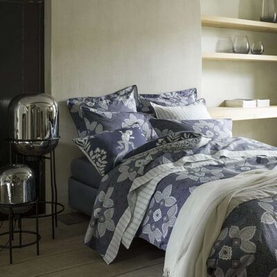 Alexandre Turpault Housse de couette en percale de coton bleu marine 260x240 Bleu 260x260x240cm - Publicité Alexandre Turpault Housse de couette en percale de coton bleu marine 260x240 Bleu 260x260x240cm - Publicité