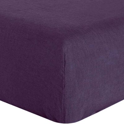 Baton Rouge Drap housse lin prune 200x200 cm Violet 200x1x200cm - Publicité Baton Rouge Drap housse lin prune 200x200 cm Violet 200x1x200cm - Publicité