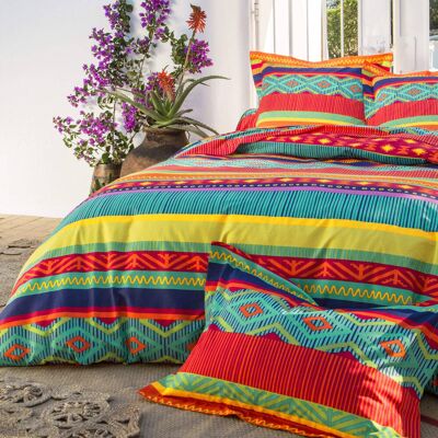 Becquet Housse de couette en coton multicolore 140x200cm Multicolore 200x1x140cm - Publicité Becquet Housse de couette en coton multicolore 140x200cm Multicolore 200x1x140cm - Publicité