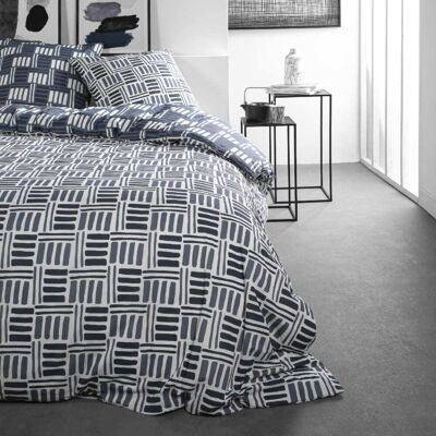 Today Parure de lit coton 2 personnes imprimé graphique 240x260 cm bleu Bleu 260x260x240cm - Publicité Today Parure de lit coton 2 personnes imprimé graphique 240x260 cm bleu Bleu 260x260x240cm - Publicité