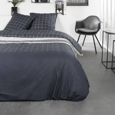 Today Parure de lit 2 personnes imprimé a carreaux coton 240x260 cm noir Noir 260x260x240cm - Publicité Today Parure de lit 2 personnes imprimé a carreaux coton 240x260 cm noir Noir 260x260x240cm - Publicité