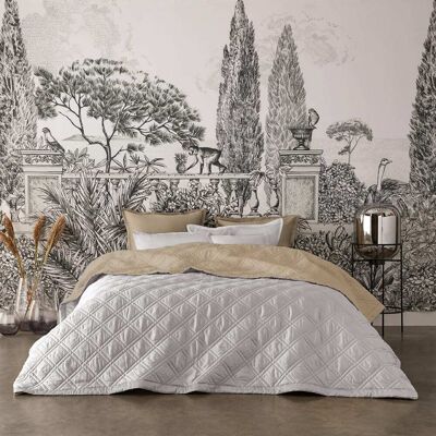 Alexandre Turpault Couvre lit en satin de coton bio beige 260x240 Beige 260x260x240cm - Publicité Alexandre Turpault Couvre lit en satin de coton bio beige 260x240 Beige 260x260x240cm - Publicité