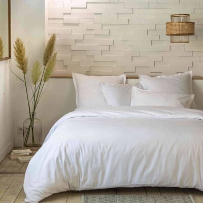 Terre de Nuit - Percale White 260x240 - Duvet Cover Set - Publicité Terre de Nuit - Percale White 260x240 - Duvet Cover Set - Publicité