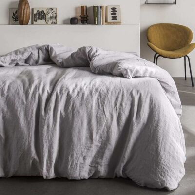 Today Housse de couette lin lavé 2 personnes uni 220x240 cm gris clair Gris 240x220x220cm - Publicité Today Housse de couette lin lavé 2 personnes uni 220x240 cm gris clair Gris 240x220x220cm - Publicité