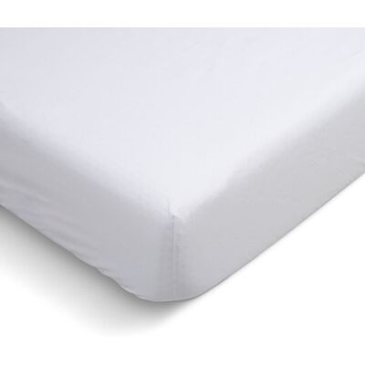 PrivateLabel - Drap housse percale coton 140x190 - Blanc - Fitted sheet - Publicité PrivateLabel - Drap housse percale coton 140x190 - Blanc - Fitted sheet - Publicité