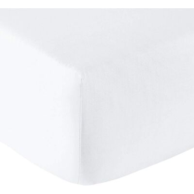 Anne de Solène Drap housse grand bonnet coton blanc 160x200x40 cm Blanc 200x0x160cm - Publicité Anne de Solène Drap housse grand bonnet coton blanc 160x200x40 cm Blanc 200x0x160cm - Publicité