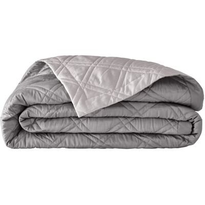 Alexandre Turpault Couvre-lit uni en satin de coton bio gris 260x240 Gris 240x0x260cm - Publicité Alexandre Turpault Couvre-lit uni en satin de coton bio gris 260x240 Gris 240x0x260cm - Publicité