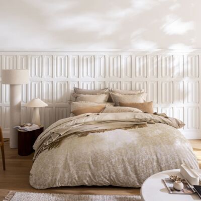Alexandre Turpault Housse de couette en jacquard de coton beige 240x220 Beige 240x0x220cm - Publicité Alexandre Turpault Housse de couette en jacquard de coton beige 240x220 Beige 240x0x220cm - Publicité