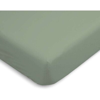Bleu Câlin Drap housse uni en percale de coton sauge 140x190cm Vert 190x0x140cm - Publicité Bleu Câlin Drap housse uni en percale de coton sauge 140x190cm Vert 190x0x140cm - Publicité