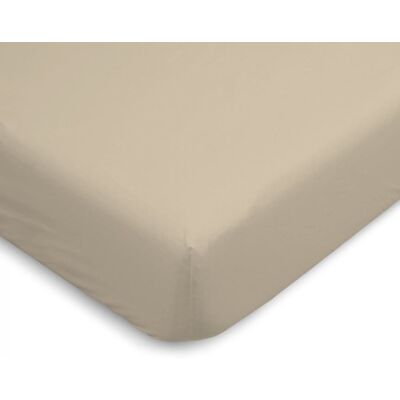 Bleu Câlin Drap housse uni en percale de coton lin 90x190cm Beige 190x0x90cm - Publicité Bleu Câlin Drap housse uni en percale de coton lin 90x190cm Beige 190x0x90cm - Publicité