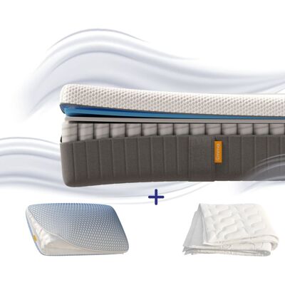 Emma Pack matelas et oreiller orginal confort elite et couette 90x200 Blanc 90x25x200cm - Publicité Emma Pack matelas et oreiller orginal confort elite et couette 90x200 Blanc 90x25x200cm - Publicité