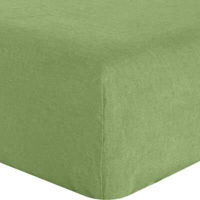 Baton Rouge Drap housse en lin kiwi 180x200 cm Vert 180x1x200cm - Publicité Baton Rouge Drap housse en lin kiwi 180x200 cm Vert 180x1x200cm - Publicité