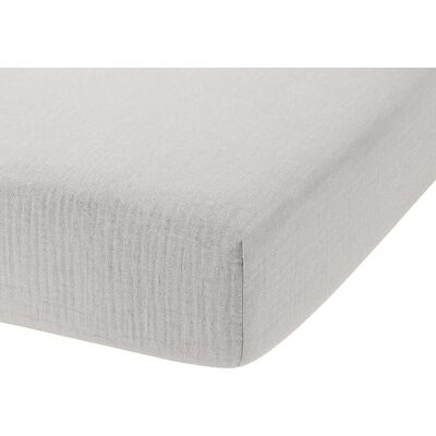 Home collection Drap housse en gaze de coton nuage 180x200 cm Gris 180x1x200cm - Publicité Home collection Drap housse en gaze de coton nuage 180x200 cm Gris 180x1x200cm - Publicité