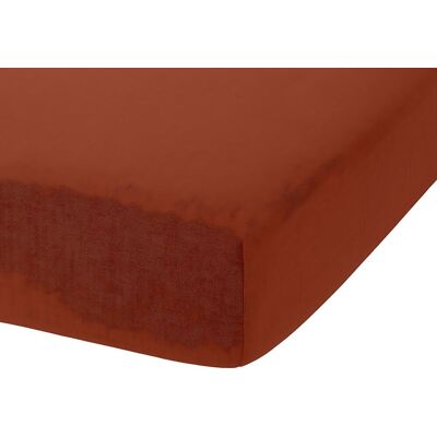 Home collection Drap housse en gaze de coton terracotta 180x200 cm Rouge 180x1x200cm - Publicité Home collection Drap housse en gaze de coton terracotta 180x200 cm Rouge 180x1x200cm - Publicité
