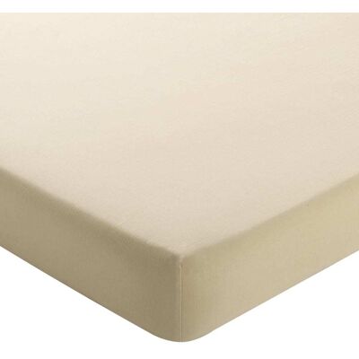 Becquet Drap-housse grand bonnet en coton beige 90x200x32cm Beige 200x32x90cm - Publicité Becquet Drap-housse grand bonnet en coton beige 90x200x32cm Beige 200x32x90cm - Publicité