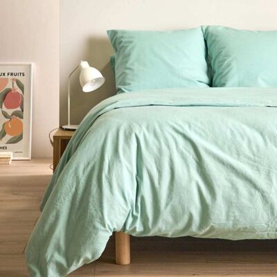 CAMIF Drap plat en coton et en lin bleu écume 240 x 300 cm Bleu 240x0x300cm - Publicité CAMIF Drap plat en coton et en lin bleu écume 240 x 300 cm Bleu 240x0x300cm - Publicité
