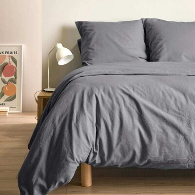 CAMIF Drap plat en coton et en lin orage 240 x 300 cm Gris 240x0x300cm - Publicité CAMIF Drap plat en coton et en lin orage 240 x 300 cm Gris 240x0x300cm - Publicité
