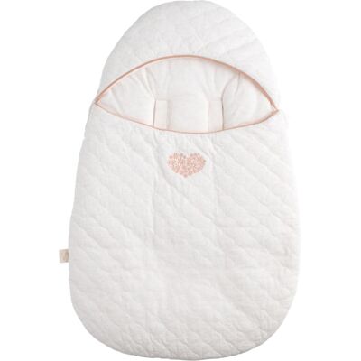 Sauthon Nid d'ange bébé 5 attaches en coton matelassé Blanc 52x80x3cm - Publicité Sauthon Nid d'ange bébé 5 attaches en coton matelassé Blanc 52x80x3cm - Publicité