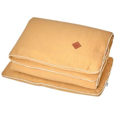 Sevira Kids Couette et oreiller enfant en gaze de coton camel 140x100cm Marron 140x8x100cm - Publicité Sevira Kids Couette et oreiller enfant en gaze de coton camel 140x100cm Marron 140x8x100cm - Publicité