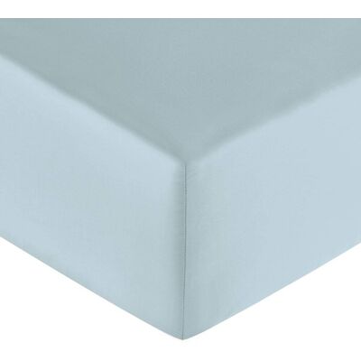 Anne de Solène Drap housse satin fjord 140x190 cm Bleu 190x0x140cm - Publicité Anne de Solène Drap housse satin fjord 140x190 cm Bleu 190x0x140cm - Publicité