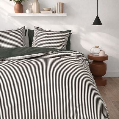 A demain Parure de lit en percale de coton bio kaki 240x220 Vert 240x0x220cm - Publicité A demain Parure de lit en percale de coton bio kaki 240x220 Vert 240x0x220cm - Publicité