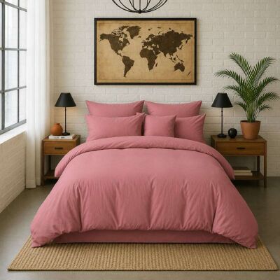 Baton Rouge Housse de couette percale coton vieux rose 240x220 cm Rose 240x1x220cm - Publicité Baton Rouge Housse de couette percale coton vieux rose 240x220 cm Rose 240x1x220cm - Publicité