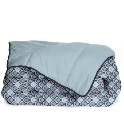Bleu Câlin Couette imprimée chaude microfibre réversible 140x200cm Bleu 200x0x140cm - Publicité Bleu Câlin Couette imprimée chaude microfibre réversible 140x200cm Bleu 200x0x140cm - Publicité