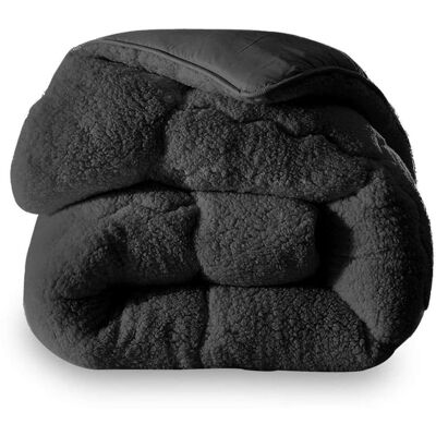 SAMPUR Couette en en microfibre réversible été hiver 140x200 cm Gris 200x3x140cm - Publicité SAMPUR Couette en en microfibre réversible été hiver 140x200 cm Gris 200x3x140cm - Publicité