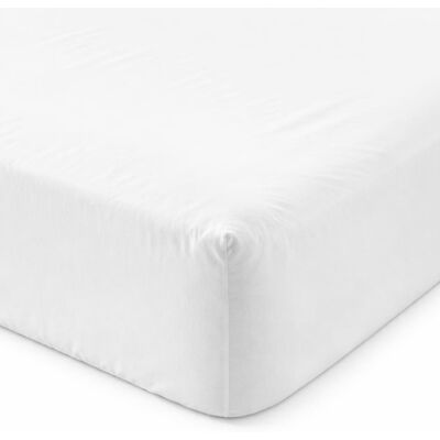 SAMPUR Drap housse en coton blanc 200x200cm Blanc 200x1x200cm - Publicité SAMPUR Drap housse en coton blanc 200x200cm Blanc 200x1x200cm - Publicité