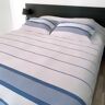 Fouta Futée Housse de couette coton 220x240 + 2 taies 50x70 bleu doux et blanche Bleu 240x220x220cm