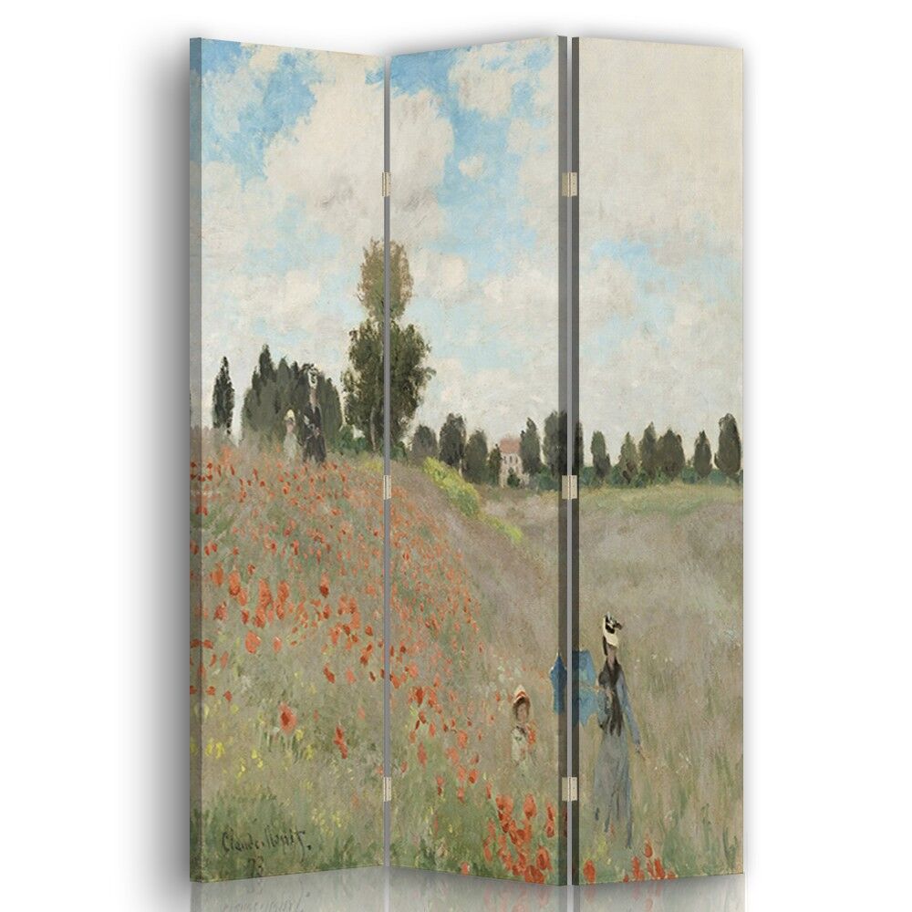 Legendarte Paravent Le Champ des Coquelicots - Claude Monet 110x150cm (3 volets)