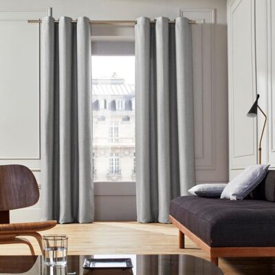 Madura Rideau tissage toile à l'effet satiné gris 350x277 cm Gris 350x277cm - Publicité Madura Rideau tissage toile à l'effet satiné gris 350x277 cm Gris 350x277cm - Publicité