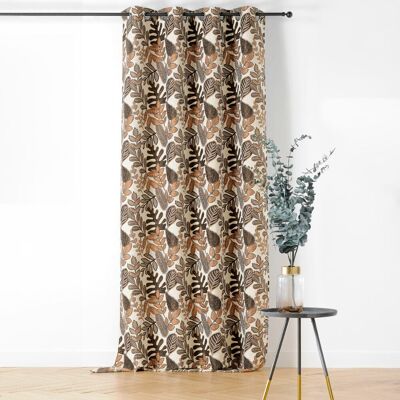 Linder Rideau à oeillets motif végétal vintage polyester marron brun 140x250 Marron 0x140x250cm - Publicité Linder Rideau à oeillets motif végétal vintage polyester marron brun 140x250 Marron 0x140x250cm - Publicité