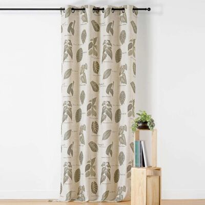 Linder Rideau à oeillets botanique vintage lin/polyester vert 145x260 cm Vert 0x260x145cm - Publicité Linder Rideau à oeillets botanique vintage lin/polyester vert 145x260 cm Vert 0x260x145cm - Publicité