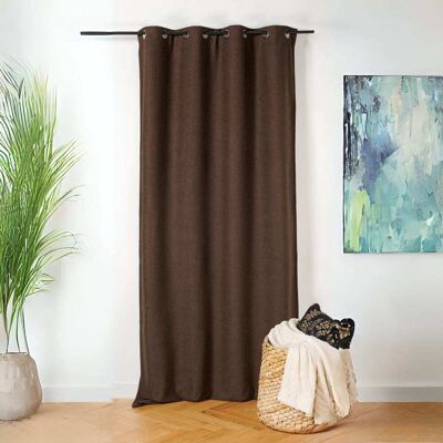Linder Rideau thermique au style bouclette polyester marron chocolat 140x260 Marron 0x260x140cm - Publicité Linder Rideau thermique au style bouclette polyester marron chocolat 140x260 Marron 0x260x140cm - Publicité