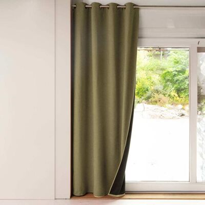 Becquet Rideau occultant en polyester vert kaki 140x250cm Vert 250x250x140cm - Publicité Becquet Rideau occultant en polyester vert kaki 140x250cm Vert 250x250x140cm - Publicité