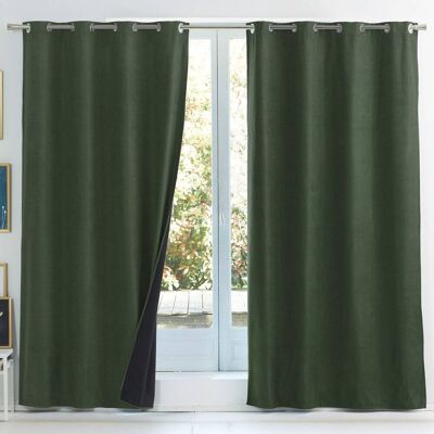 Becquet Rideau occultant en polyester vert kaki 140x240cm Vert 1x240x140cm - Publicité Becquet Rideau occultant en polyester vert kaki 140x240cm Vert 1x240x140cm - Publicité
